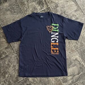 DINGLE IRELAND Navy Embroidered T-Shirt | Travel Indie Irish Celtic Knot
